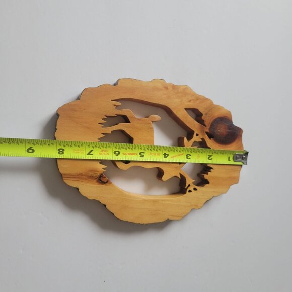 Handcrafted Wooden Deer Silhouette Wall Hanging Art Cabin Rustic - Picture 3 of 6